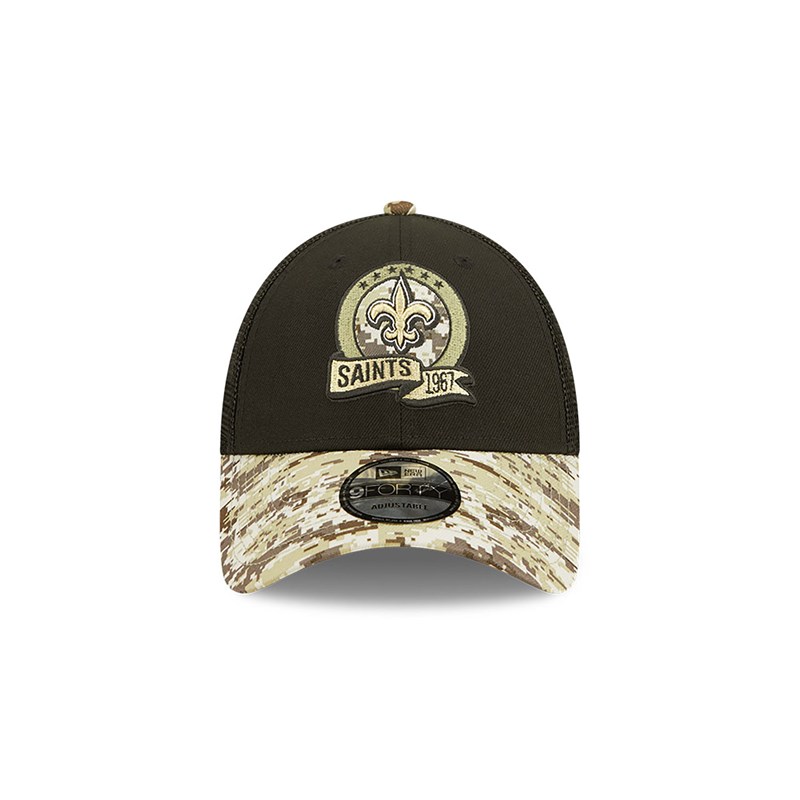 Black New Era New Orleans Saints NFL Salute To Service Cap Trucker | GAVS10926