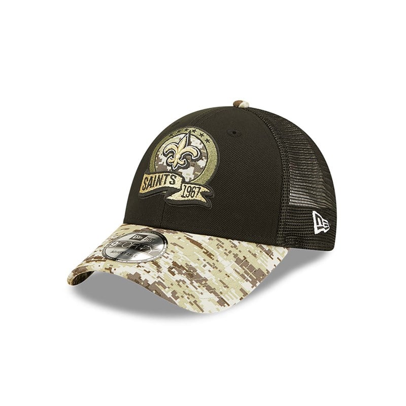 Black New Era New Orleans Saints NFL Salute To Service Cap Trucker | GAVS10926