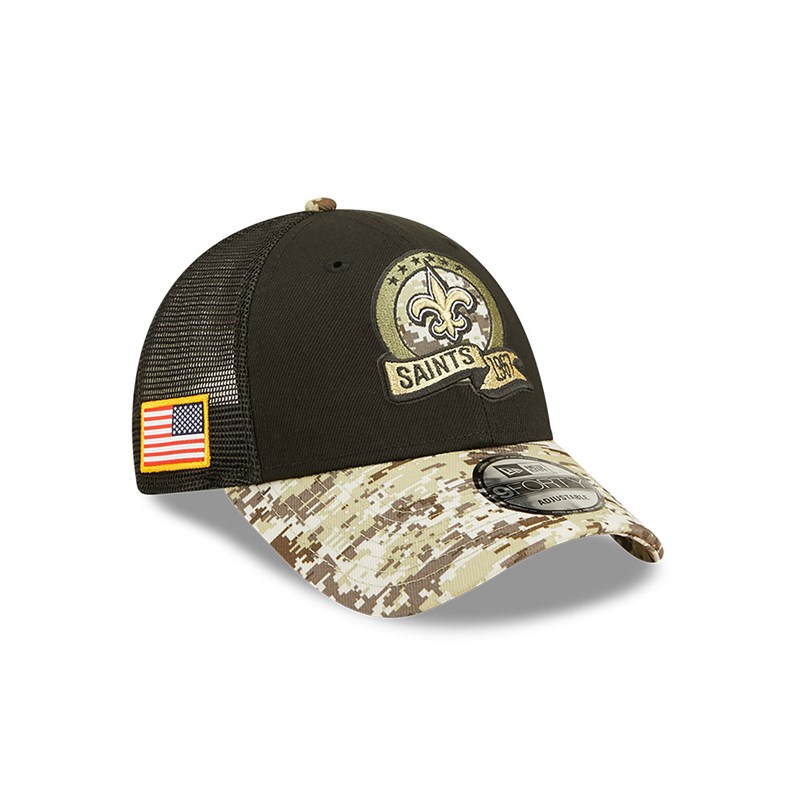 Black New Era New Orleans Saints NFL Salute To Service Cap Trucker | GAVS10926