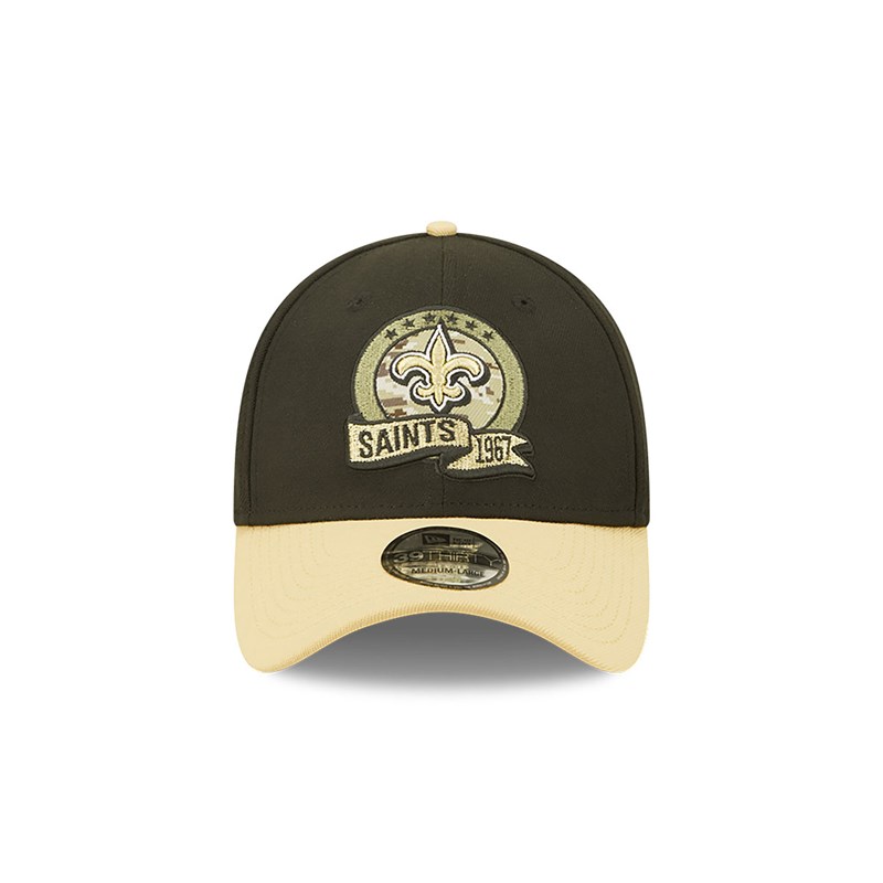 Black New Era New Orleans Saints NFL Salute To Service Stretch Fit Cap 39thirty | GWJQ21739