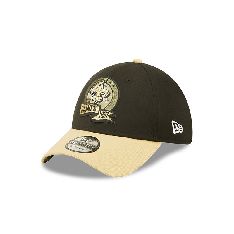 Black New Era New Orleans Saints NFL Salute To Service Stretch Fit Cap 39thirty | GWJQ21739