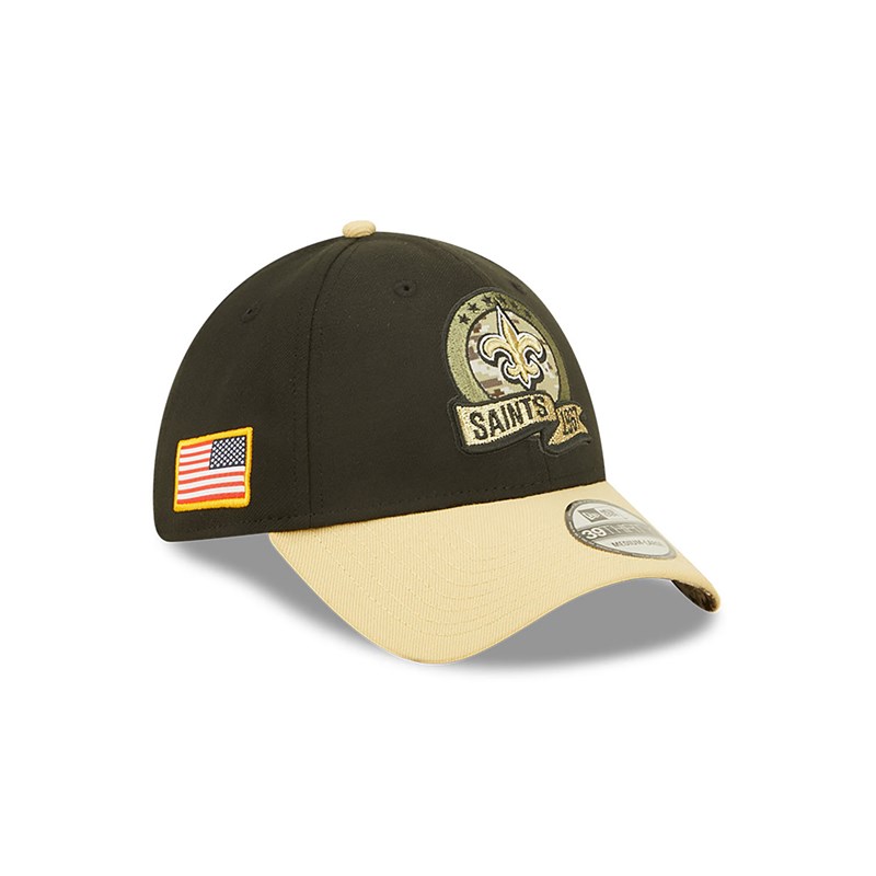 Black New Era New Orleans Saints NFL Salute To Service Stretch Fit Cap 39thirty | GWJQ21739