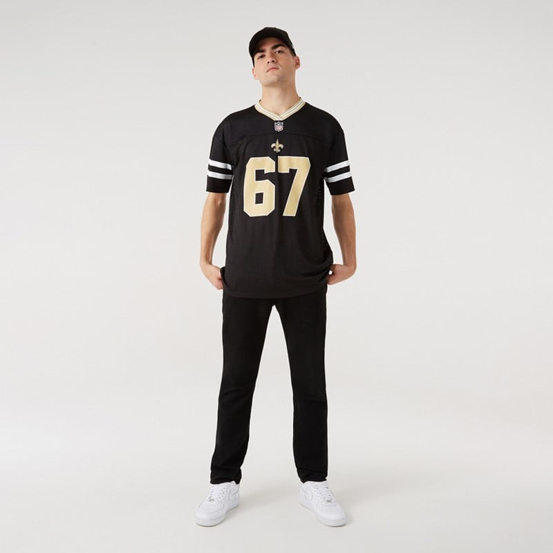 Black New Era New Orleans Saints Oversized Jersey T-Shirt | OCER17805