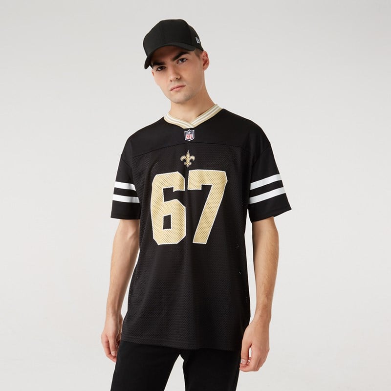 Black New Era New Orleans Saints Oversized Jersey T-Shirt | OCER17805