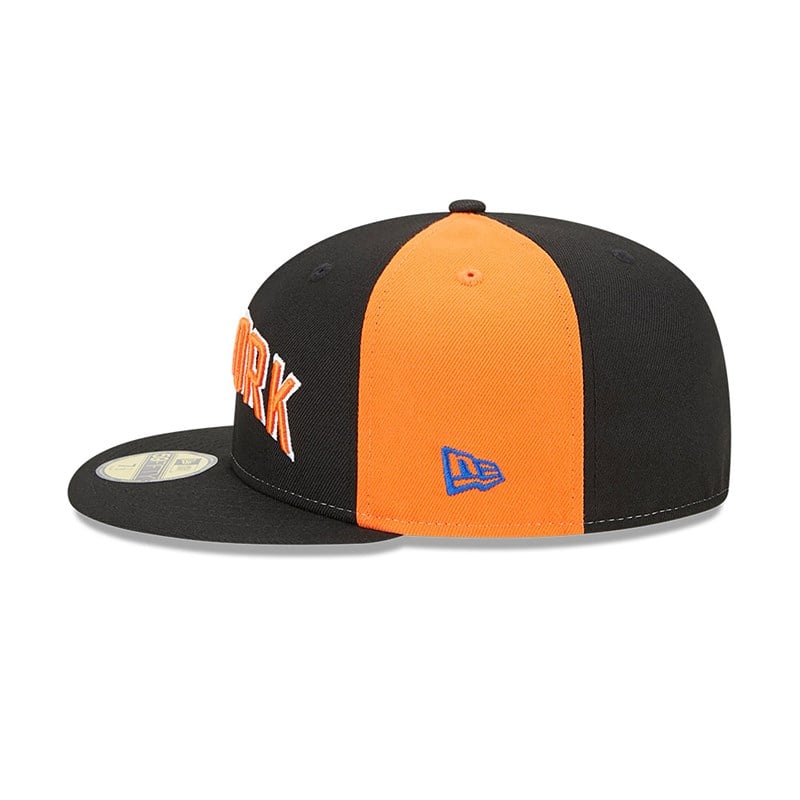 Black New Era New York Knicks Authentics City Edition Fitted Cap 59fifty | YLPR82364