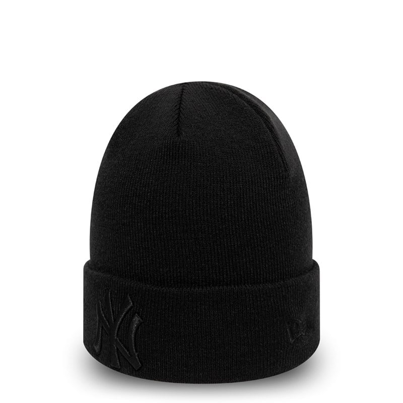 Black New Era New York Yankees Essential All Cuff Beanie Hat Knit | ACUJ13947