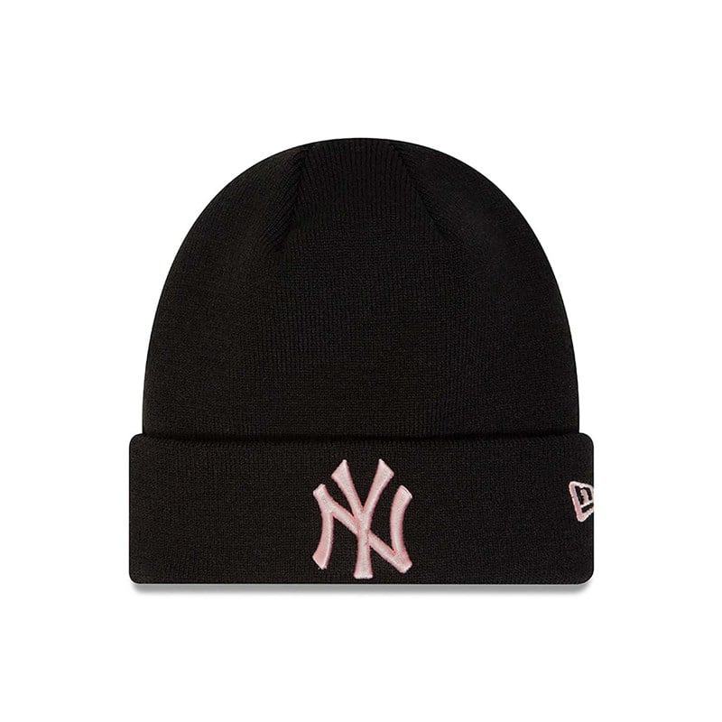 Black New Era New York Yankees Essential Cuff Beanie Hat Knit | WULP14380