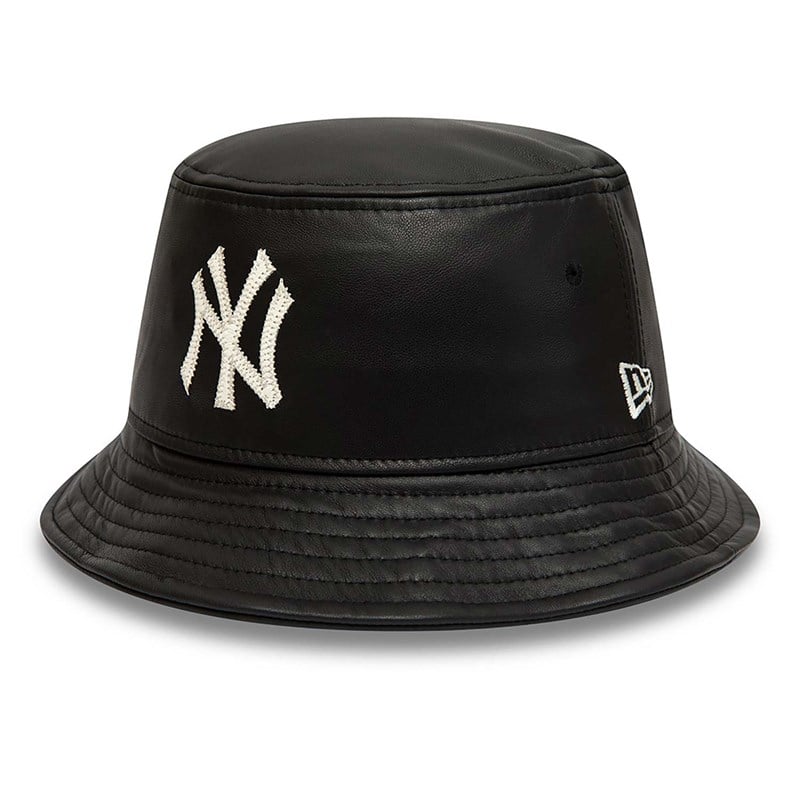 Black New Era New York Yankees MLB Leather Bucket | DZML82194