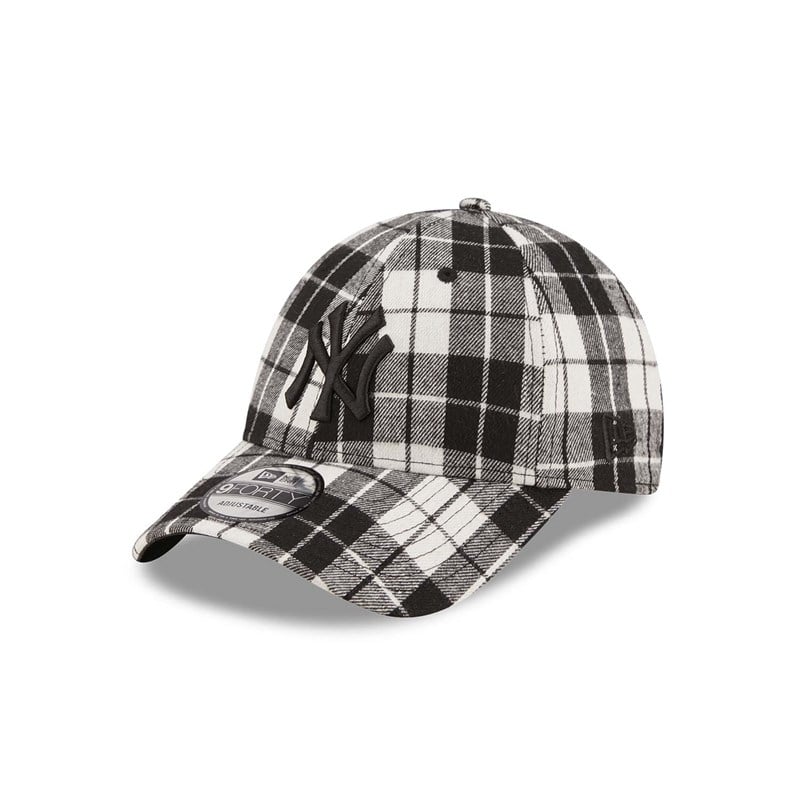 Black New Era New York Yankees Plaid Adjustable Cap 9forty | MJXV43690