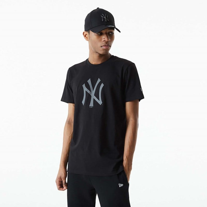 Black New Era New York Yankees Reflective Print T-Shirt | DHUG67831