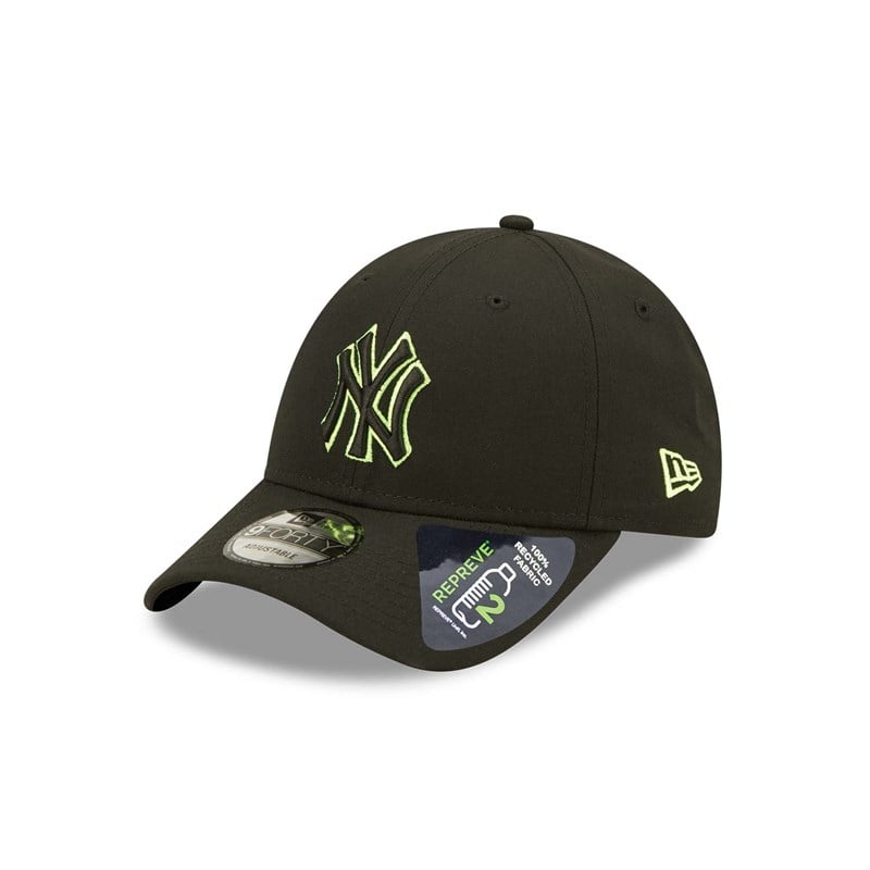 Black New Era New York Yankees Repreve Neon Adjustable Cap 9forty | IUSF32807