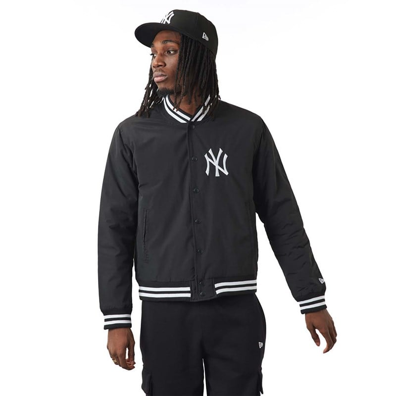 Black New Era New York Yankees Team Logo Bomber Jacket | DEKX49612