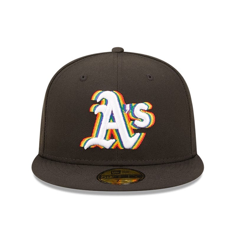 Black New Era Oakland Athletics MLB Prismatic Fitted Cap 59fifty | WVJK98643