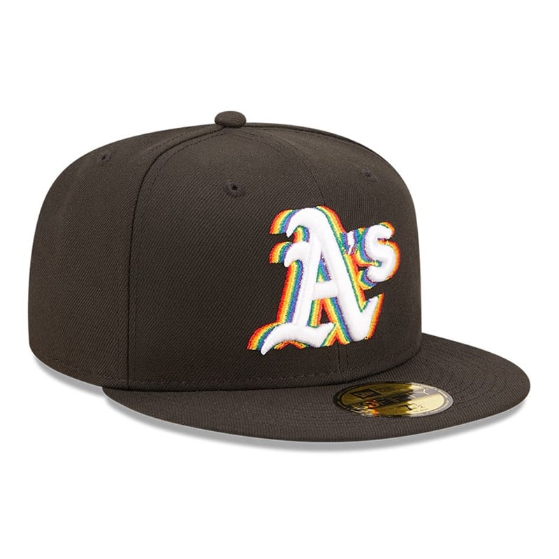 Black New Era Oakland Athletics MLB Prismatic Fitted Cap 59fifty | WVJK98643