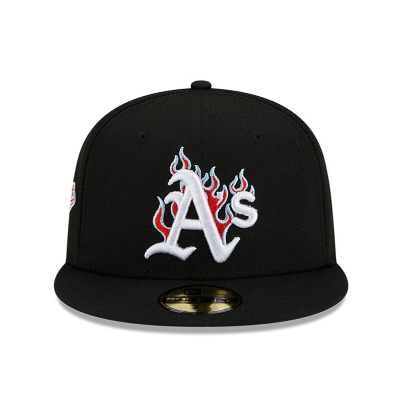 Black New Era Oakland Athletics MLB Team Fire Cap 59fifty | UDEC98214