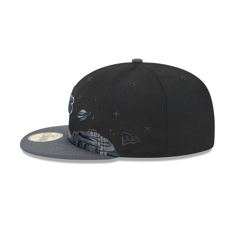 Black New Era Oakland Athletics Planetary Fitted Cap 59fifty | BZDV67390