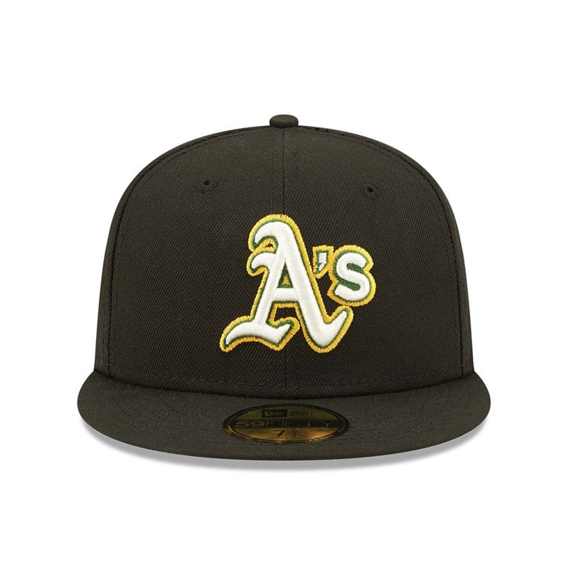 Black New Era Oakland Athletics Pop Fitted Cap 59fifty | CPID35680