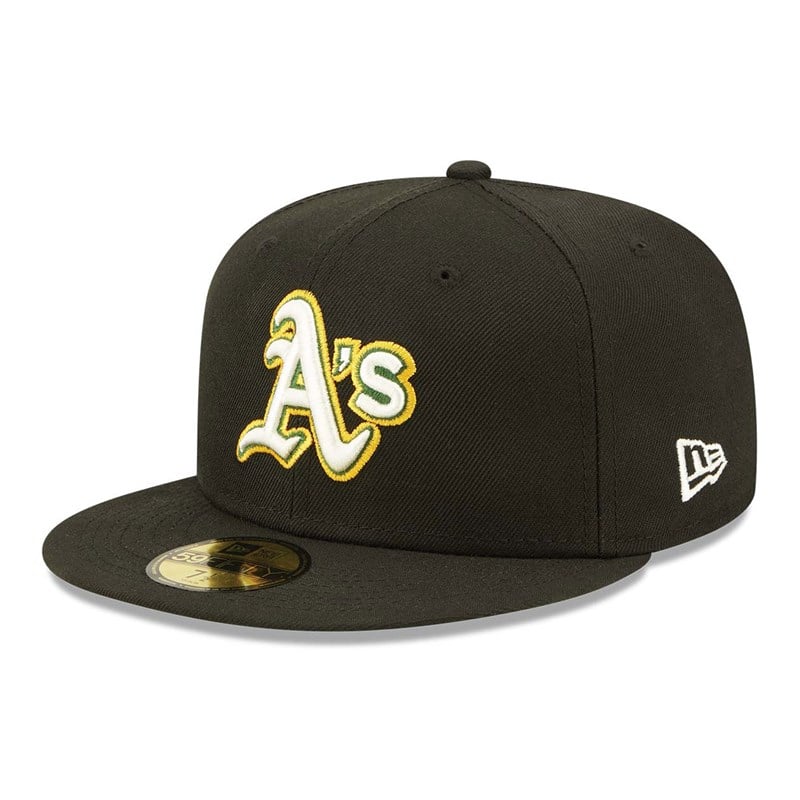 Black New Era Oakland Athletics Pop Fitted Cap 59fifty | CPID35680