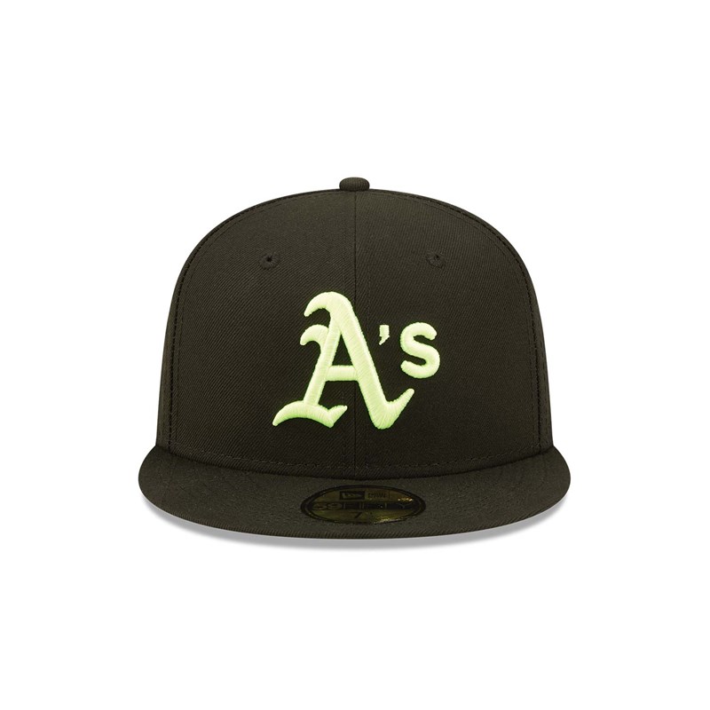 Black New Era Oakland Athletics Summer Pop Fitted Cap 59fifty | WJUZ39860