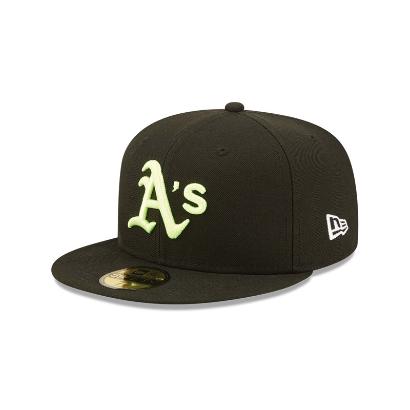 Black New Era Oakland Athletics Summer Pop Fitted Cap 59fifty | WJUZ39860