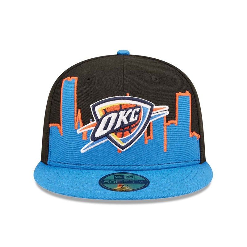 Black New Era Oklahoma City Thunder NBA 2022 Fitted Cap 59fifty | AZSH75836