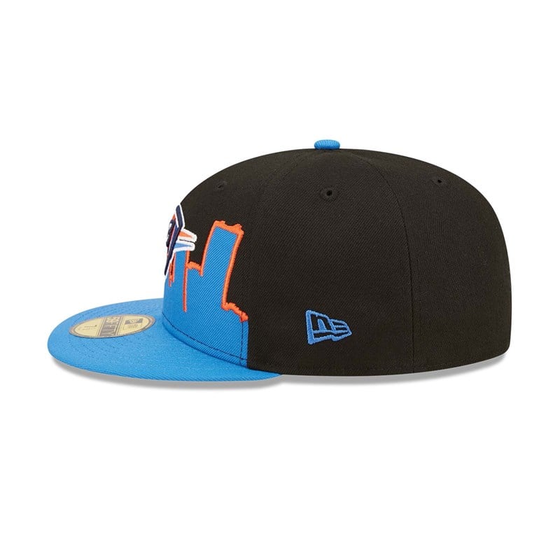 Black New Era Oklahoma City Thunder NBA 2022 Fitted Cap 59fifty | AZSH75836