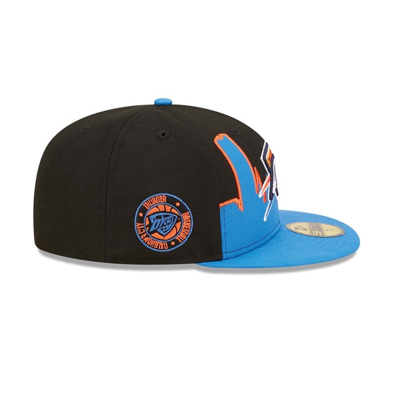 Black New Era Oklahoma City Thunder NBA 2022 Fitted Cap 59fifty | AZSH75836