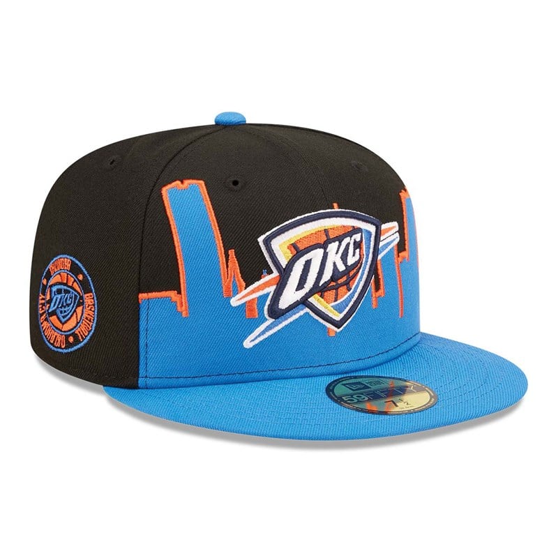 Black New Era Oklahoma City Thunder NBA 2022 Fitted Cap 59fifty | AZSH75836