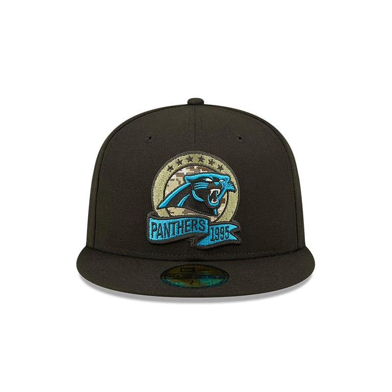 Black New Era Panthers NFL Salute To Service Fitted Cap 59fifty | XKWZ73569