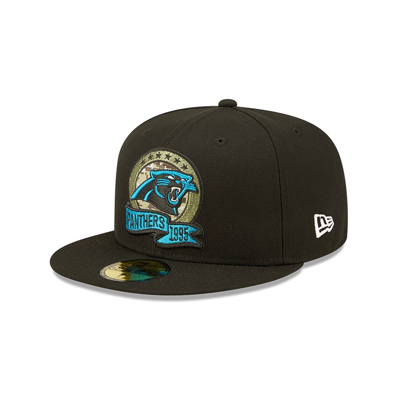 Black New Era Panthers NFL Salute To Service Fitted Cap 59fifty | XKWZ73569