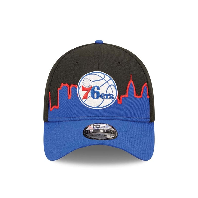 Black New Era Philadelphia 76ers NBA 2022 Stretch Fit Cap 39thirty | LVUR13296