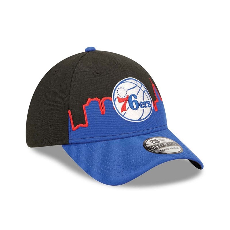 Black New Era Philadelphia 76ers NBA 2022 Stretch Fit Cap 39thirty | LVUR13296