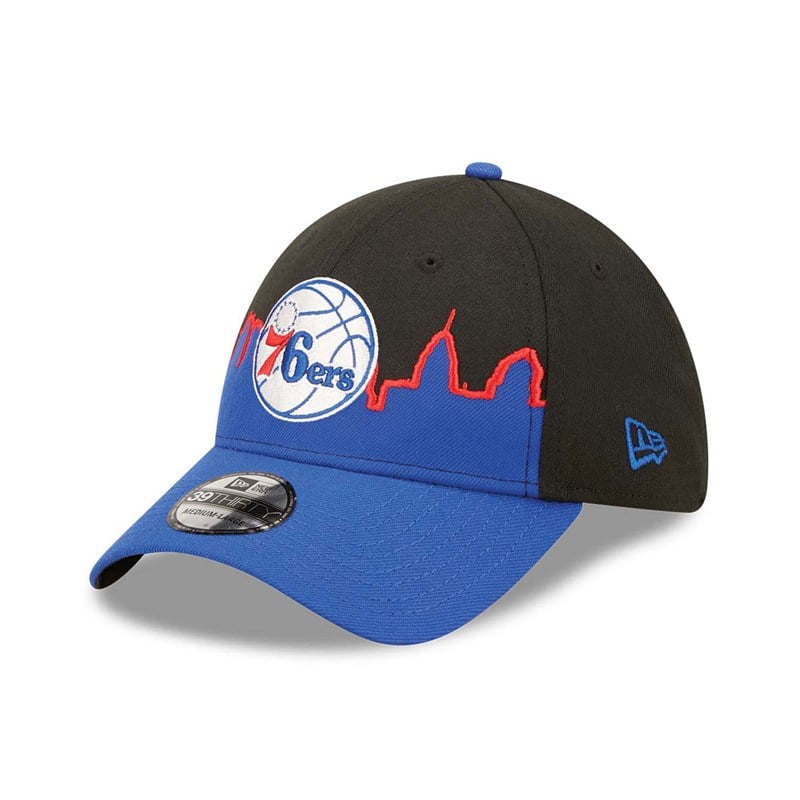 Black New Era Philadelphia 76ers NBA 2022 Stretch Fit Cap 39thirty | LVUR13296