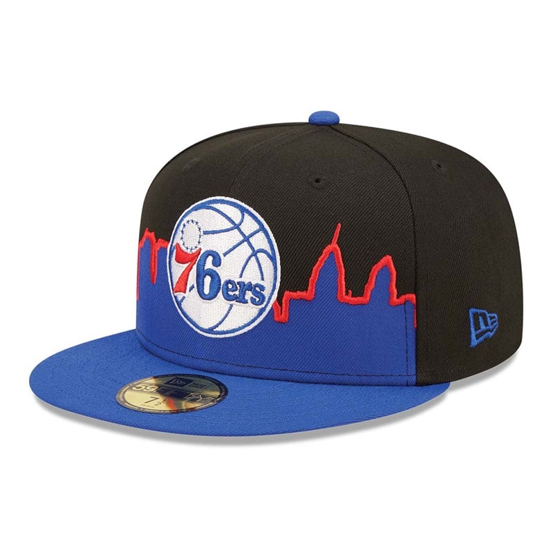 Black New Era Philadelphia 76ers NBA 2022 Fitted Cap 59fifty | SVYB90431