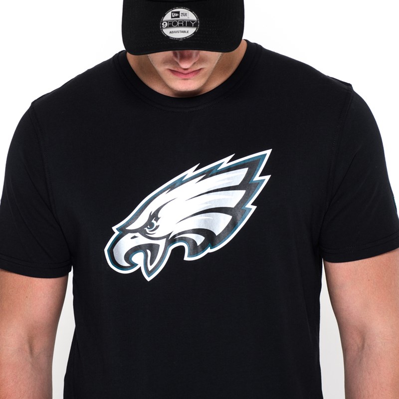 Black New Era Philadelphia Eagles Team Logo T-Shirt | TIDG07125