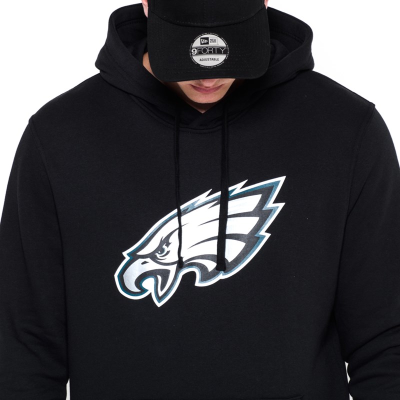 Black New Era Philadelphia Eagles Team Logo Hoodie | YWIS95837