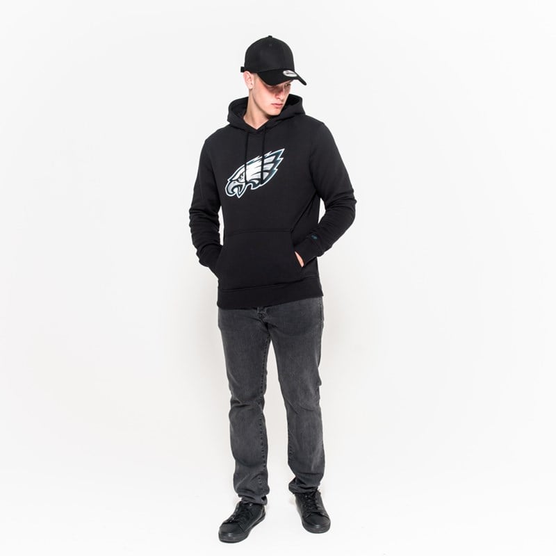 Black New Era Philadelphia Eagles Team Logo Hoodie | YWIS95837