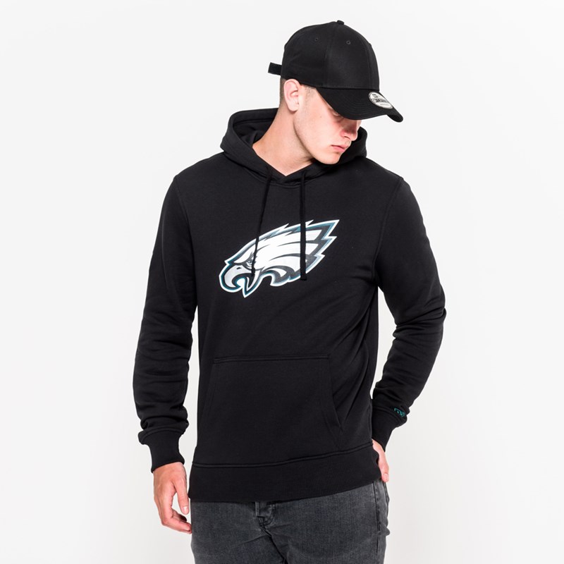 Black New Era Philadelphia Eagles Team Logo Hoodie | YWIS95837