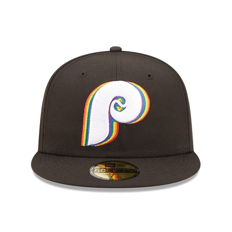 Black New Era Philadelphia Phillies MLB Prismatic Fitted Cap 59fifty | JEOD85672