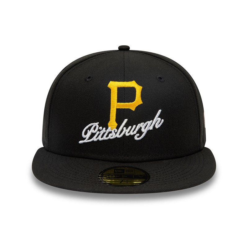 Black New Era Pittsburgh Pirates Dual Logo Fitted Cap 59fifty | WVQR79346