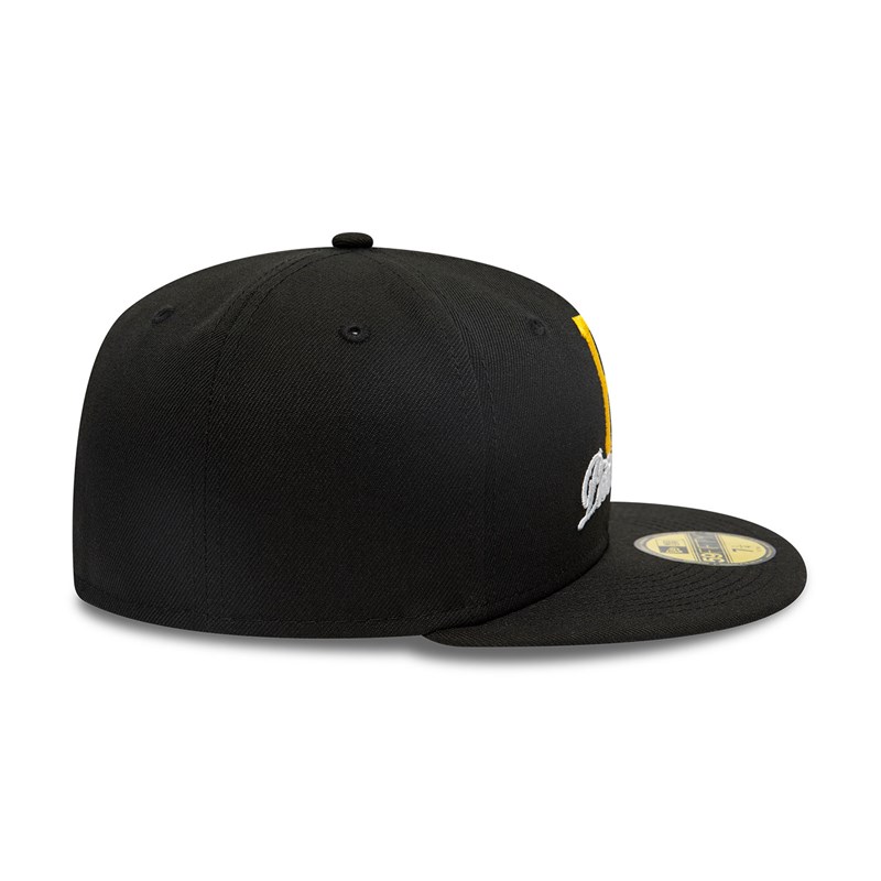 Black New Era Pittsburgh Pirates Dual Logo Fitted Cap 59fifty | WVQR79346