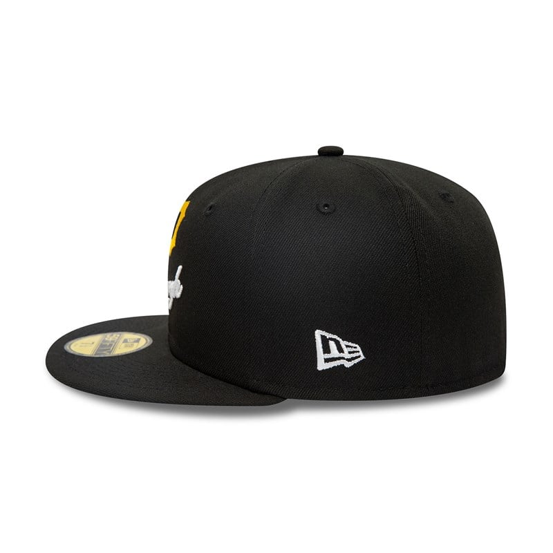 Black New Era Pittsburgh Pirates Dual Logo Fitted Cap 59fifty | WVQR79346