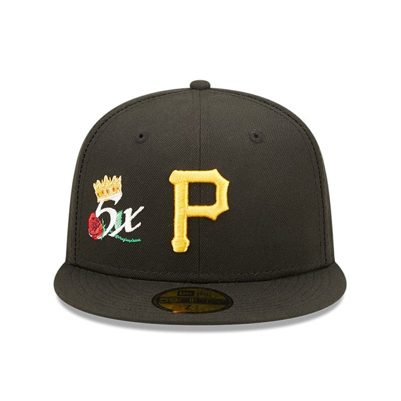 Black New Era Pittsburgh Pirates MLB Crown Champs Fitted Cap 59fifty | OXUV64170