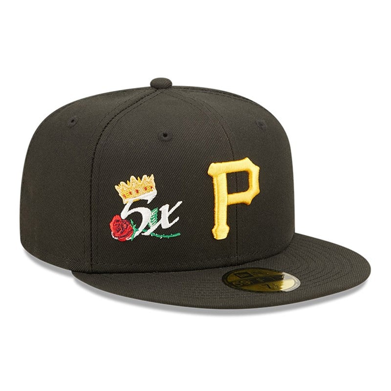 Black New Era Pittsburgh Pirates MLB Crown Champs Fitted Cap 59fifty | OXUV64170