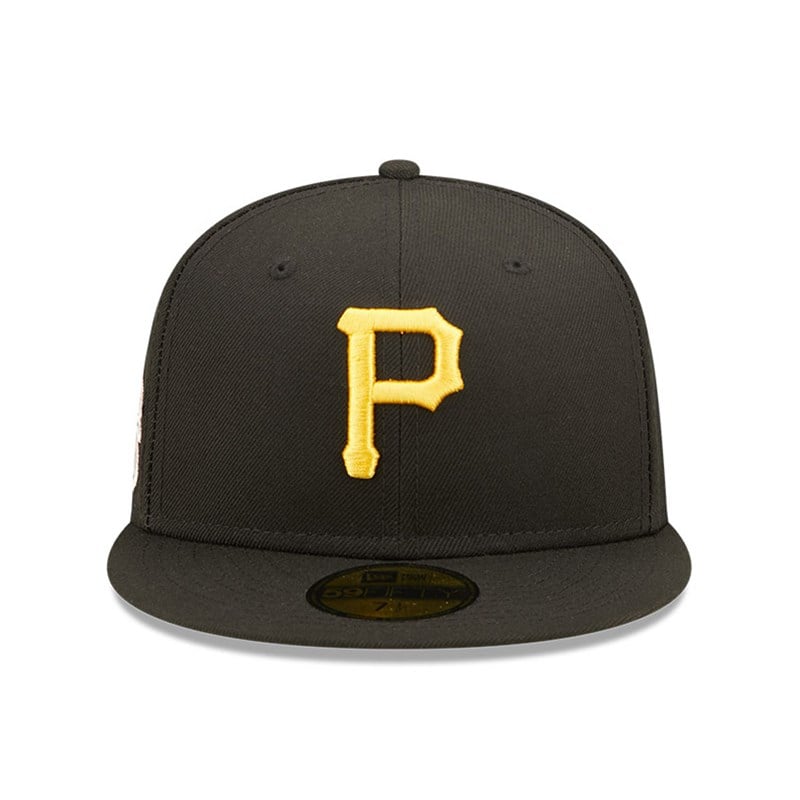 Black New Era Pittsburgh Pirates MLB Pop Sweat Fitted Cap 59fifty | JEXZ70192