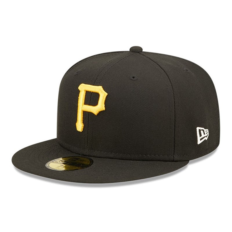 Black New Era Pittsburgh Pirates MLB Pop Sweat Fitted Cap 59fifty | JEXZ70192