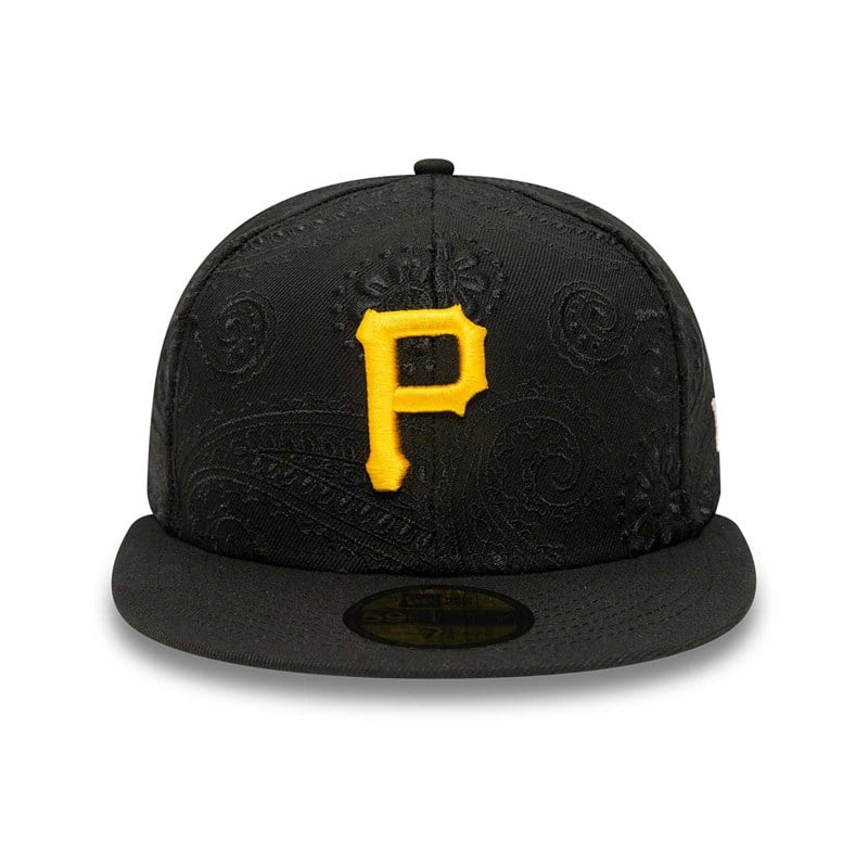 Black New Era Pittsburgh Pirates MLB Swirl Fitted Cap 59fifty | GILJ48097