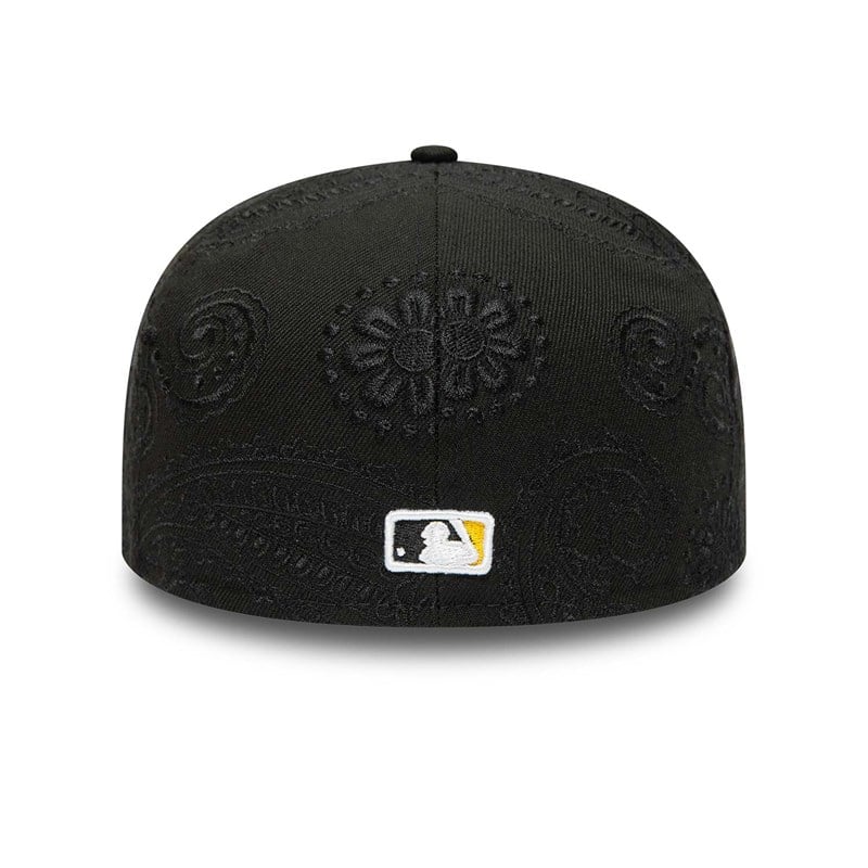 Black New Era Pittsburgh Pirates MLB Swirl Fitted Cap 59fifty | GILJ48097