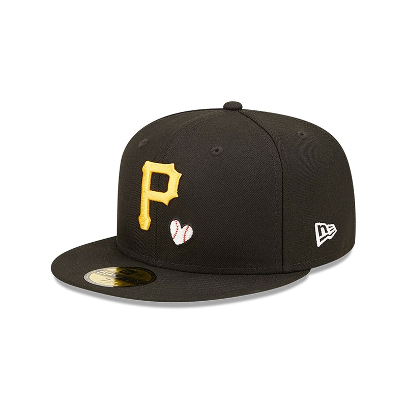 Black New Era Pittsburgh Pirates MLB Team Heart Fitted Cap 59fifty | RUJB61273