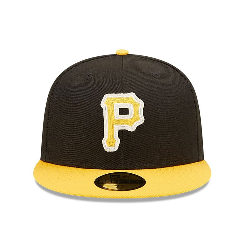 Black New Era Pittsburgh Pirates Ne Letterman Fitted Cap 59fifty | PSBK58612